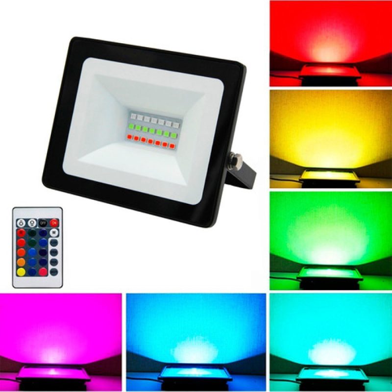 REFLECTOR LED DELGADO RGB + CONTROL