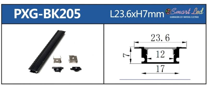PERFIL PARA CINTA LED INCRUSTAR PLANO 3 METROS - Imagen 2