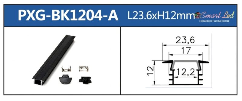 PERFIL PARA CINTA LED INCRUSTAR DOBLE FONDO 3 METROS - Imagen 3