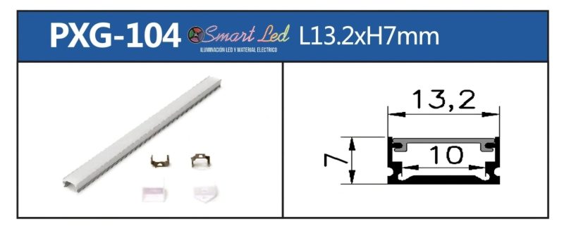 PERFIL PARA CINTA LED SOBREPONER PLANO 3 METROS 104 - Imagen 2