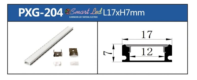 PERFIL PARA CINTA LED SOBREPONER PLANO 3 METROS 204 - Imagen 4