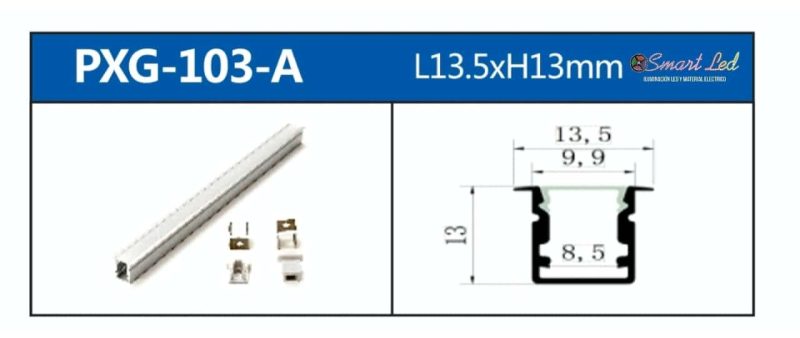 PERFIL PARA CINTA LED INCRUSTAR 3 METROS 103-A - Imagen 2