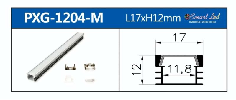 PERFIL PARA CINTA LED INCRUSTAR DOBLE FONDO 3 METROS 1204 M - Imagen 2