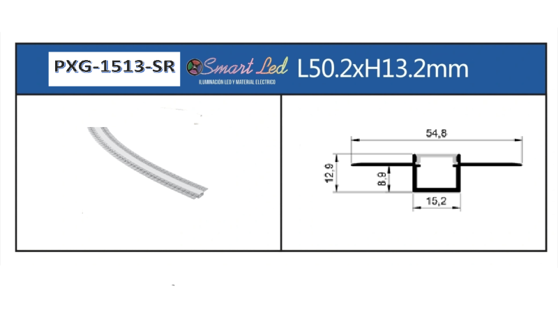 PERFIL PARA CINTA LED PERFORADO FLEXIBLE 1513-SR - Imagen 2