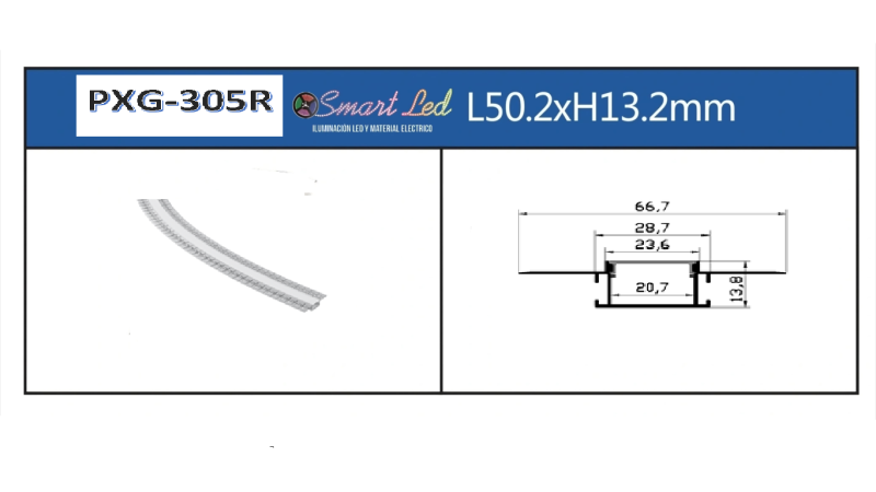 PERFIL PARA CINTA LED PERFORADO FLEXIBLE 305R - Imagen 2
